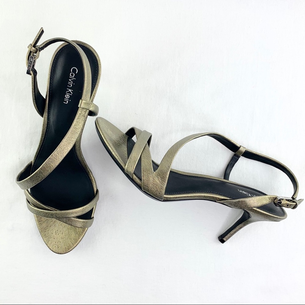 NEW Calvin Klein Gold Heels Size 9.5